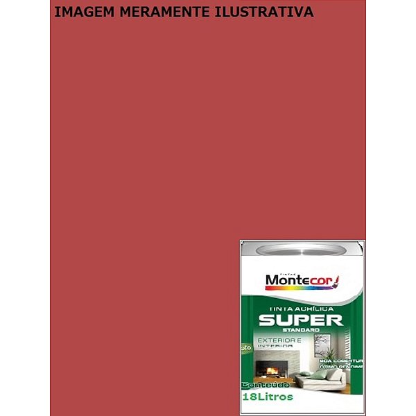 LÁTEX SUPER 18 LITROS VERMELHO CARDINAL 82L MONTECOR TINTAS 350060