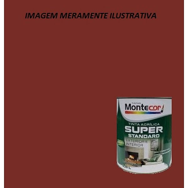 LÁTEX SUPER 3,6 LITROS VERMELHO CARDINAL 0082G MONTECOR TINTAS 357430