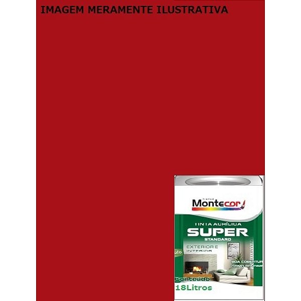 LÁTEX SUPER 18 LITROS VERMELHO CARIBE 234L MONTECOR TINTAS 552119