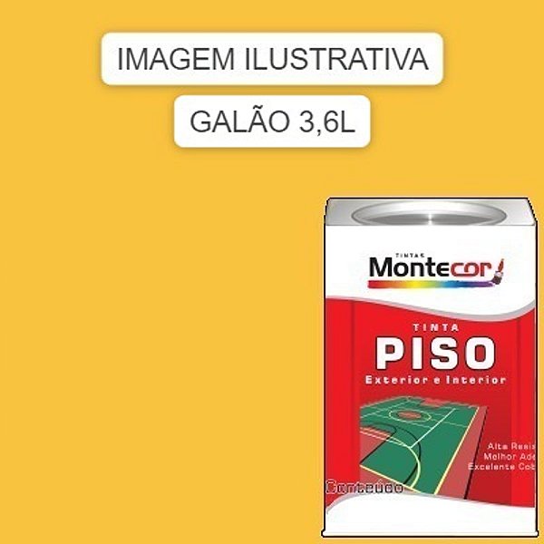 LÁTEX PISO 3,6 LITROS AMARELO 0015G MONTECOR TINTAS 349984