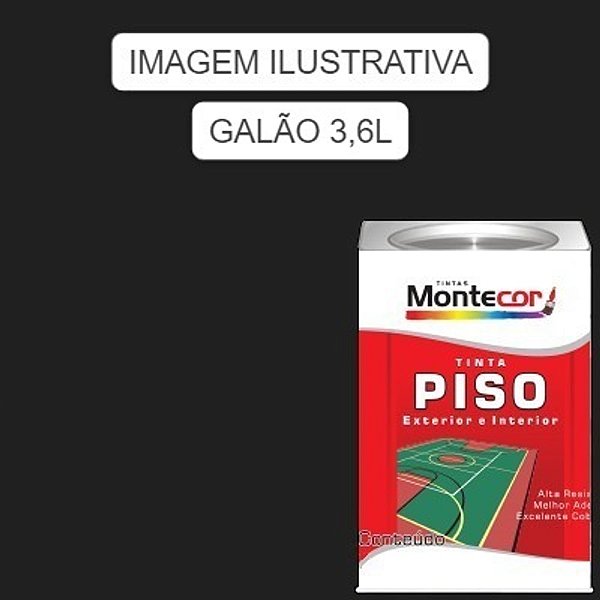 LÁTEX PISO 3,6 LITROS PRETO FACHADA 0021G MONTECOR TINTAS 604550