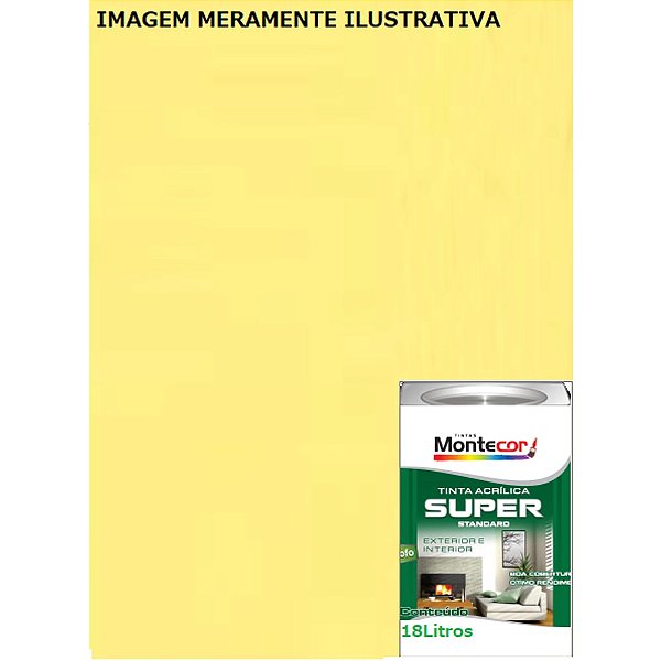 LÁTEX SUPER 18 LITROS AMARELO CANÁRIO 56L MONTECOR TINTAS 342866