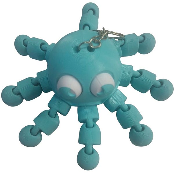 CHAVEIRO POLVO 12CM AZUL CLARO CORRENTE PRATA LIENAMIYA IMPRESSO EM 3D 903566
