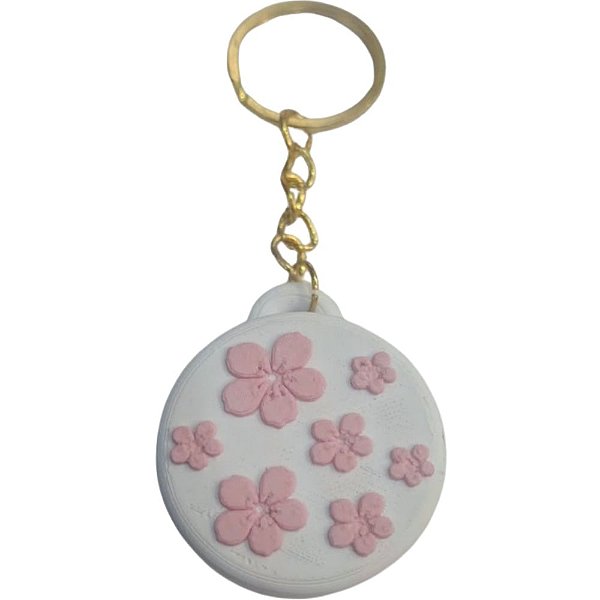 CHAVEIRO PORTA JOIA 4CM BRANCO ROSA CORRENTE OURO LIENAMIYA IMPRESSO EM 3D 903558