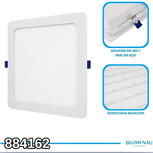 PAINEL LED BLUMENAU BRANCO PLAY EMBUTIR 18W 4100K REDONDO BIVOLT 83544104 884162