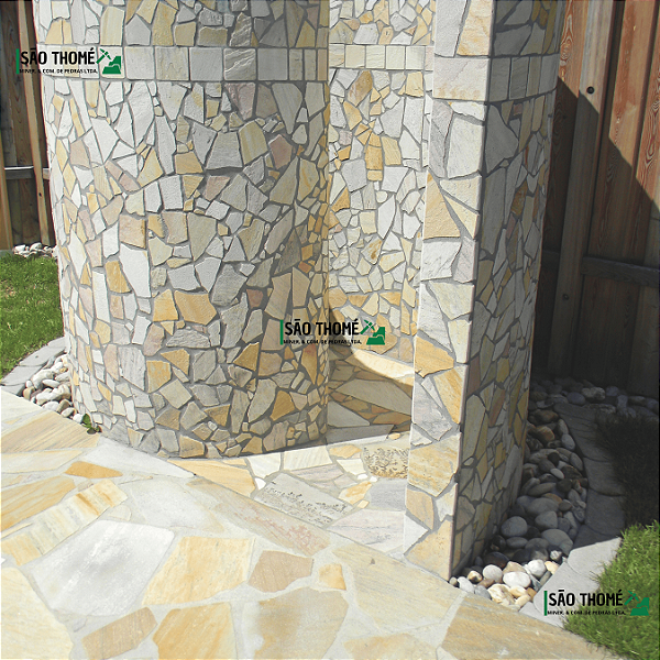 Caco São Tomé Palha Mesclado  – Pedra Natural para Revestimentos e Pisos | Valor do M2 | Comprar