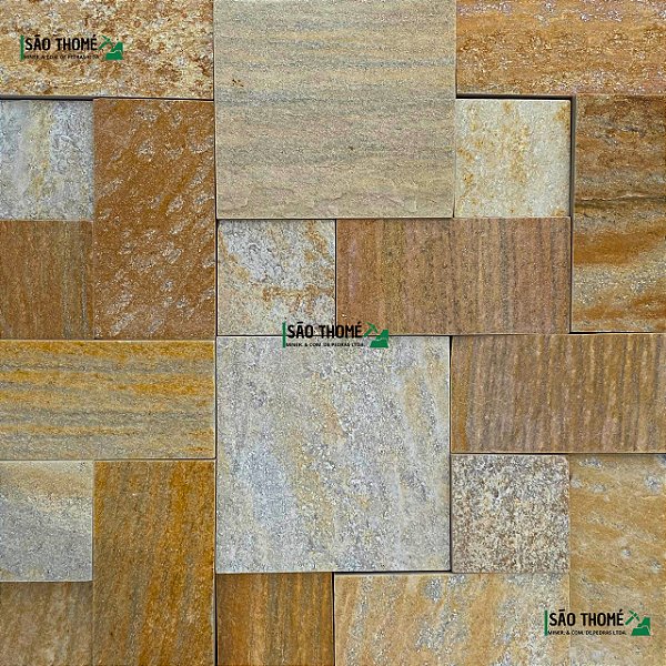 Mosaicos de Pedra São Tomé Amarela – Revestimento Durável para Paredes | Valor do m² | Comprar