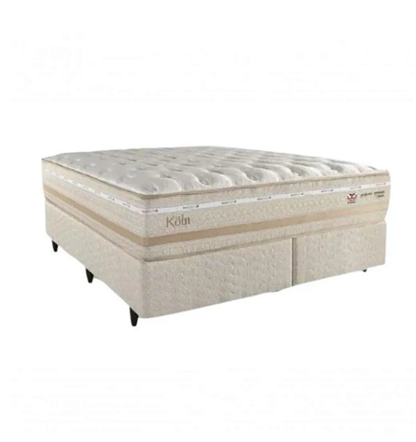 COLCHÃO HERVAL KOLN MOLAS MAXSPRING + BOX STAR TECIDO SUEDE LISO