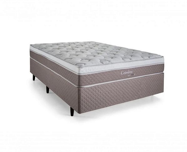 COLCHÃO HERVAL COIMBRA MOLAS MAXSPRING + BOX MARCA STAR SUEDE LISO