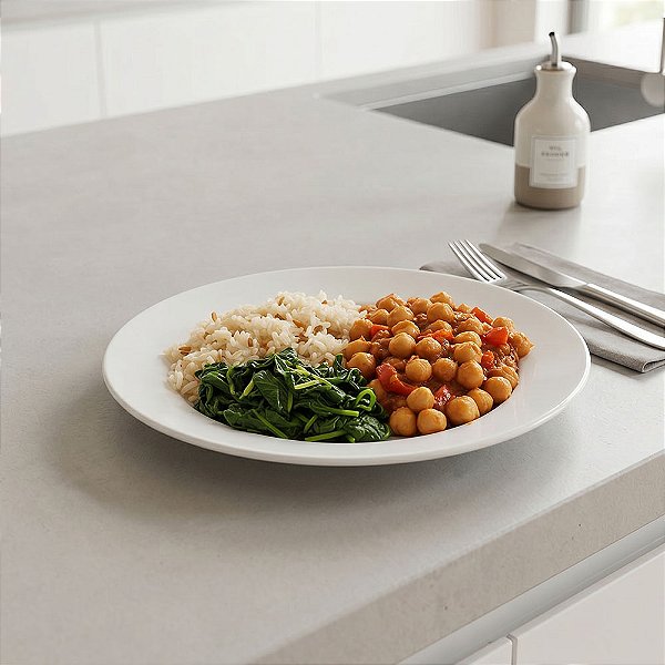 Grão de Bico Xadrez com Arroz 7 Grãos e Espinafre | 300g