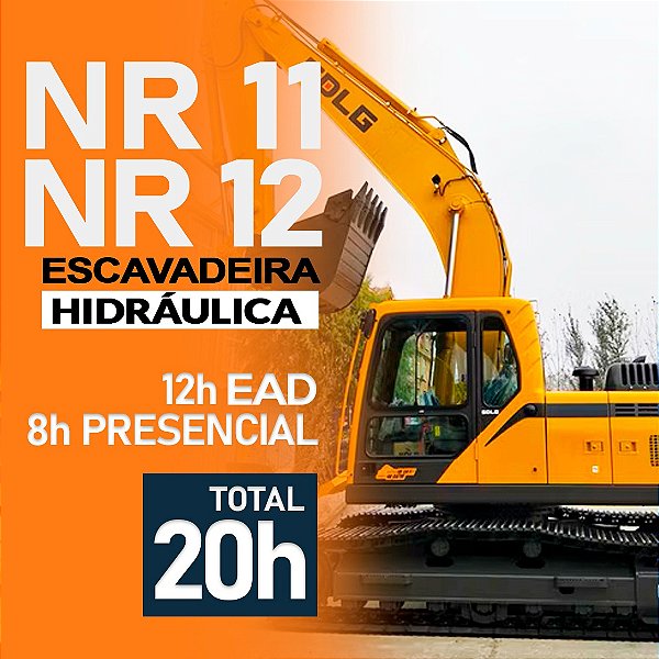 NR 11 e NR 12 - Operador Escavadeira Hidráulica (20 H. SemiPresencial) - Formação e Reciclagem