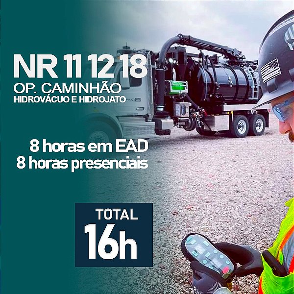 Operador de Caminhão Hidro Vácuo/Hidro jato (16 H. Semipresencial) - Formação e Reciclagem