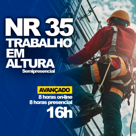 NR 35 - Trabalho em Altura - Avançado - (16 H. Semipresencial) - Formação e Reciclagem