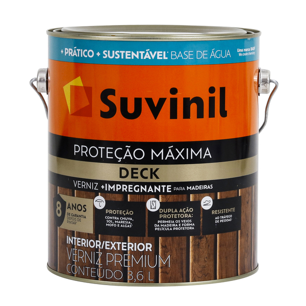 Verniz Suvinil Proteção Máxima Deck Acetinado 3,6L
