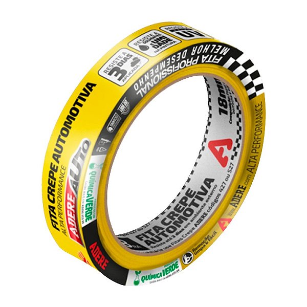FITA CREPE AUTOMOTIVA AMARELA 18mmx40m