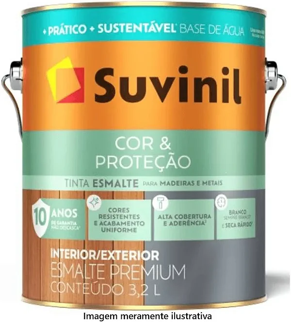 Esmalte Suvinil Cor & Proteção Acetinado Base Água 3,2L