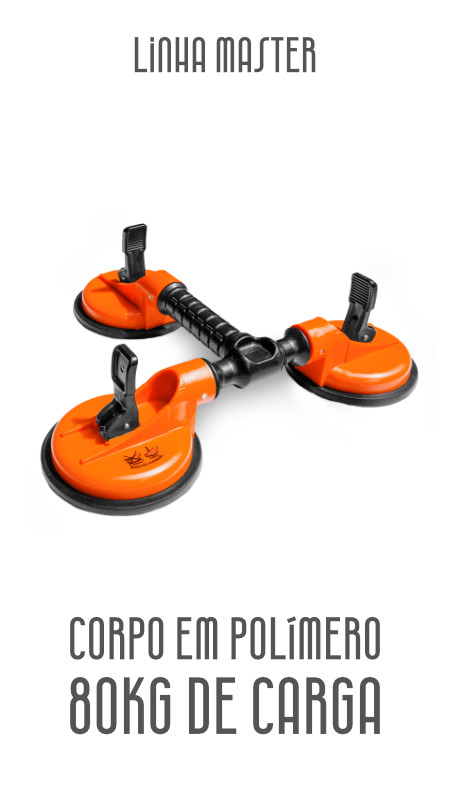 Ventosa Master Tripla Articulada Para Vidros e Porcelanatos