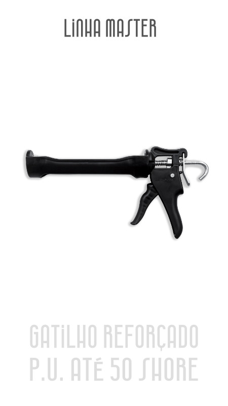 Aplicador Master de Silicone e PU 400ml Calha - Gatilho Reforçado em Polipropileno