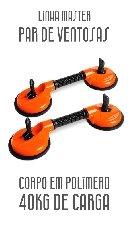 Kit Par de Ventosa Master Dupla Articulada em Polímero
