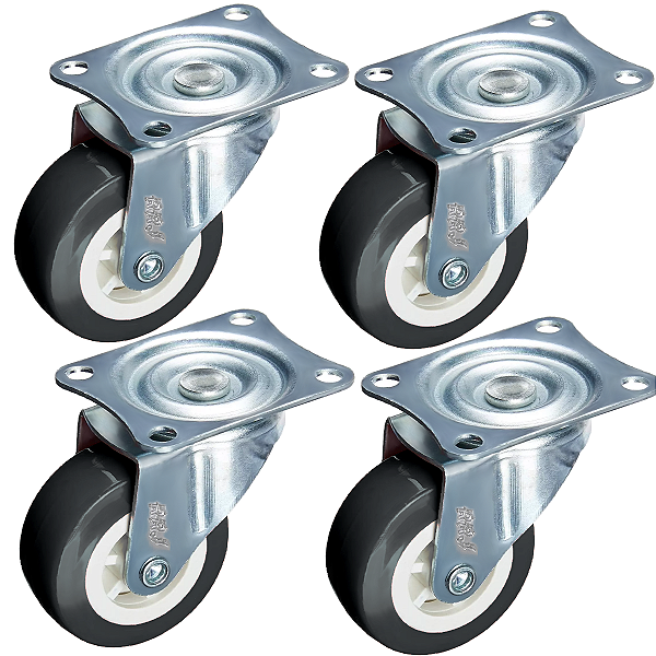 Rodizio para moveis Giratorio Mesa 1,5 polegadas Preto Kit 4 Und - RRJ