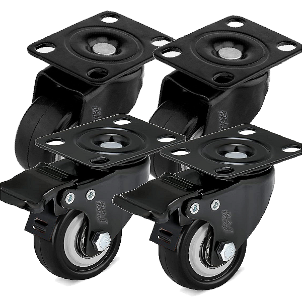 Rodinhas para moveis Giratorio 2 polegadas Preto Kit 4 Und - RRJ