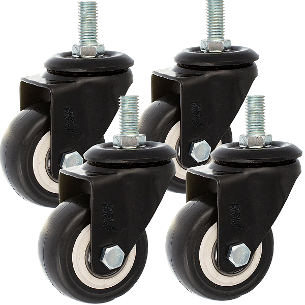 Rodinhas para moveis Com Espiga Cama 2 polegadas Preto Kit 4 Und - RRJ