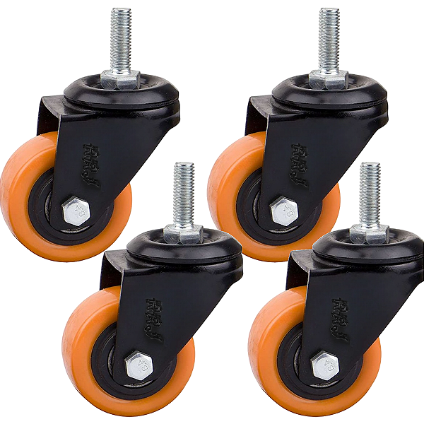 Rodinhas para moveis Com Espiga 2 polegadas Laranja Kit 4 Und - RRJ