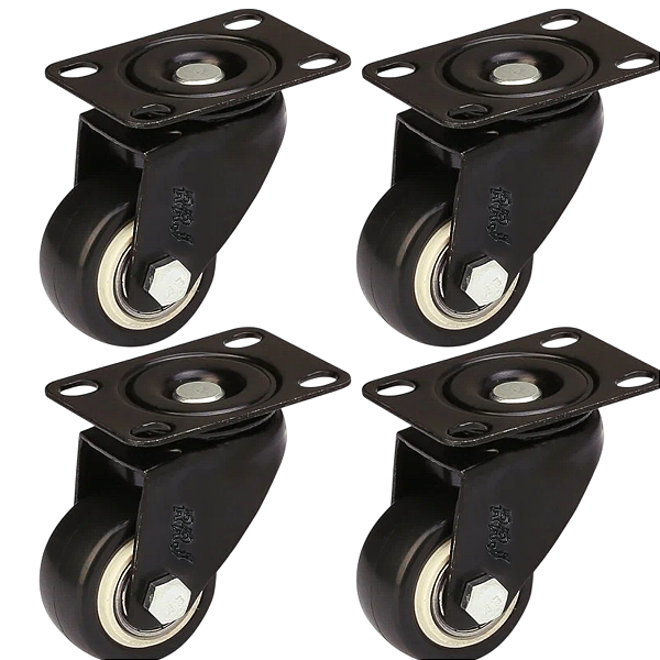 Rodizio para moveis Giratorio Mesa 1,5 polegadas Preto Kit 4 Und - RRJ