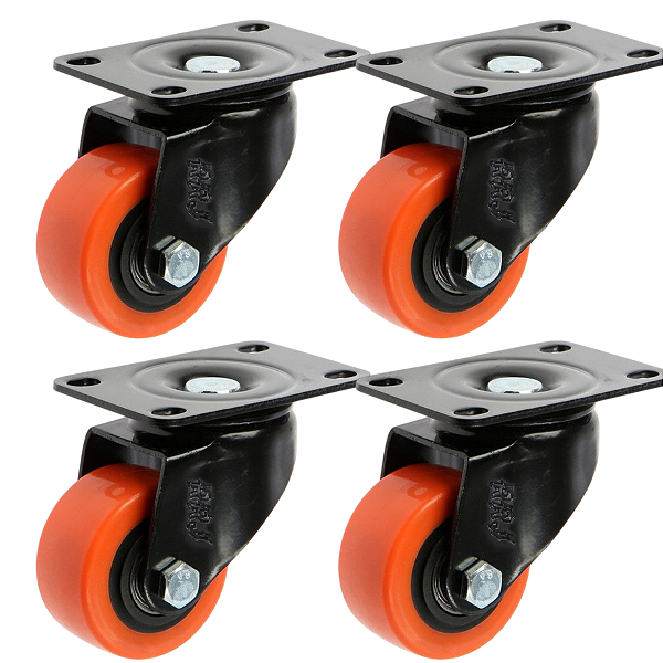 Rodizio para moveis Giratorio Mesa 1,5polegadas Laranja Kit 4Und - RRJ