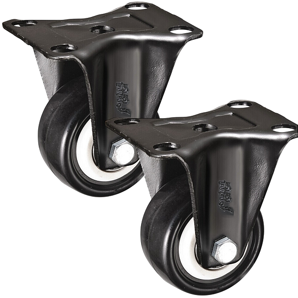 Rodizio para moveis Fixo Cabeceira 1,5 polegadas Preto Kit 2 Und - RRJ
