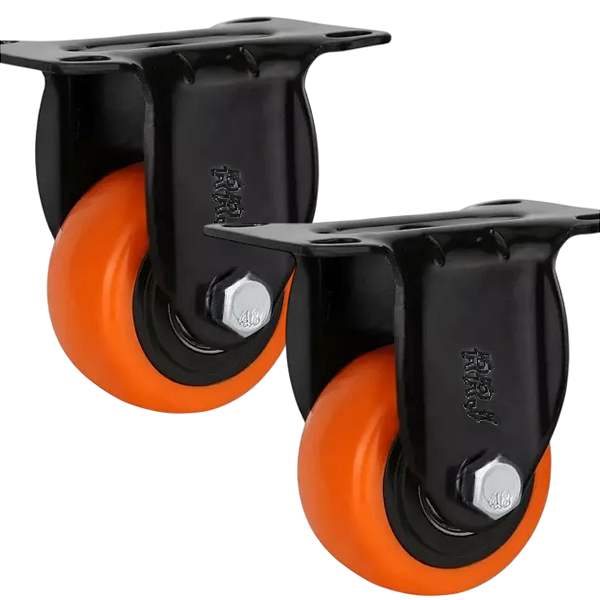 Rodizio para moveis Fixo Cabeceira 1,5polegadas Laranja Kit 2Und - RRJ