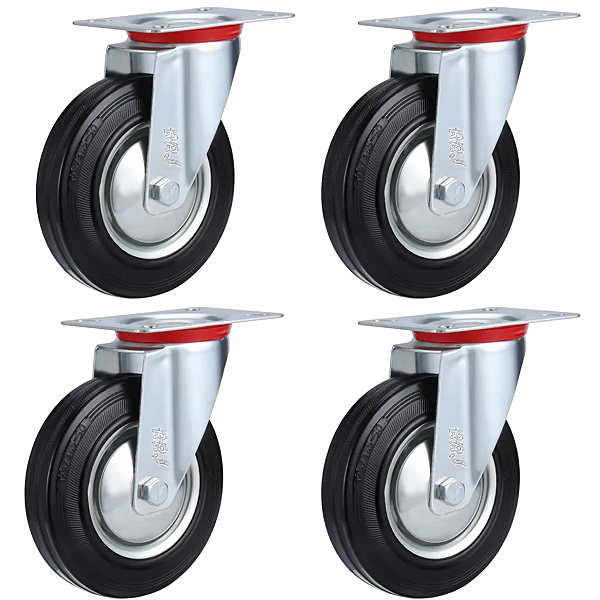Rodinhas para moveis Emborrachada 3polegadas Giratorio Kit 4 Und - RRJ