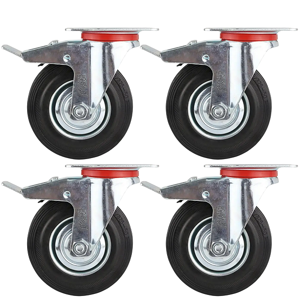 Rodinhas para moveis Pesados Emborrachada 3 polegadas  Kit 4 Und - RRJ