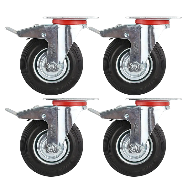 Rodinhas para moveis Pesados Emborrachada 4 polegadas  Kit 4 Und - RRJ