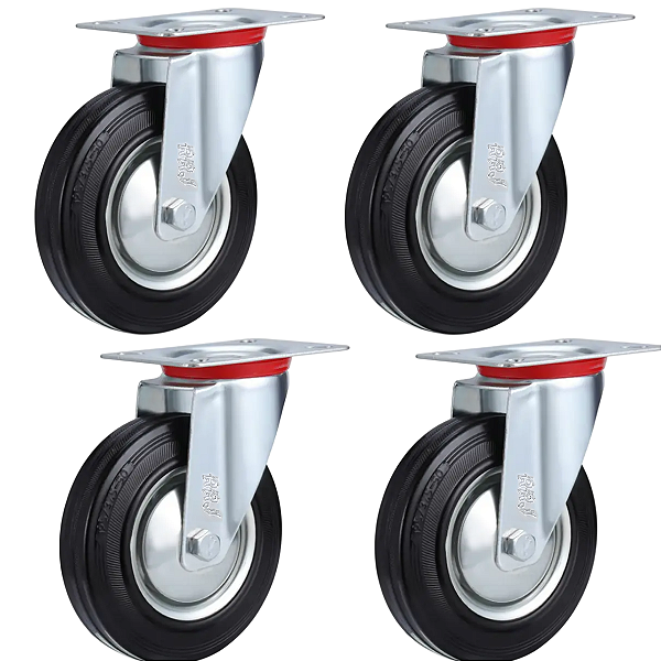 Rodinhas para moveis Emborrachada 4polegadas Giratorio Kit 4 Und - RRJ