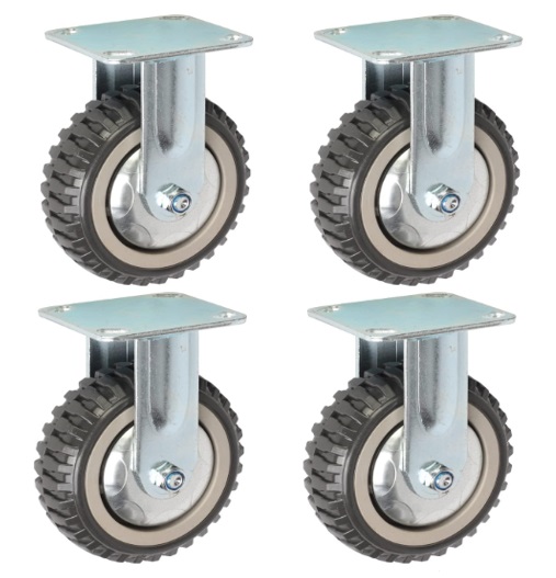 Rodinhas para moveis pesados PVC Pneumatica Fixa 6 polegadas - RRJ