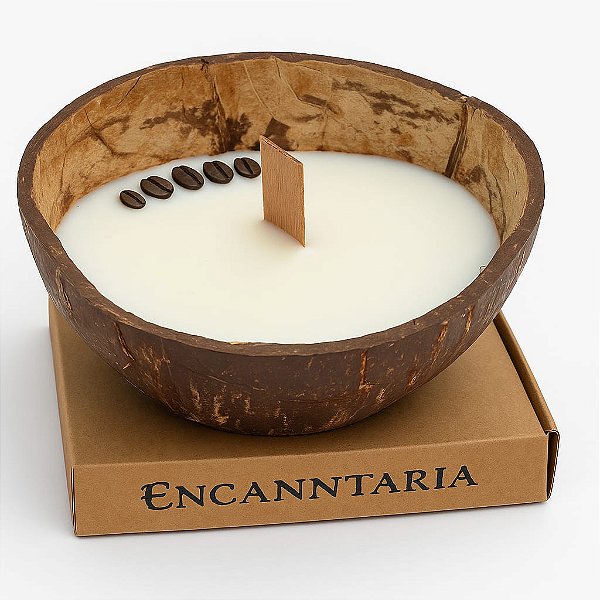 Vela Vegana de Café – Encanntaria ✨🌱