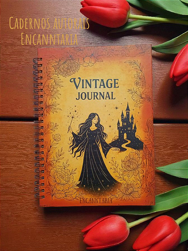 Vintage Journal – Caderno autoral Encanntaria (papel pólen, 120 páginas)