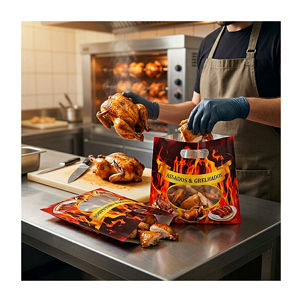 Embalagem Térmica Para Frango Assado e Demais Grelhados - 400 Unidades