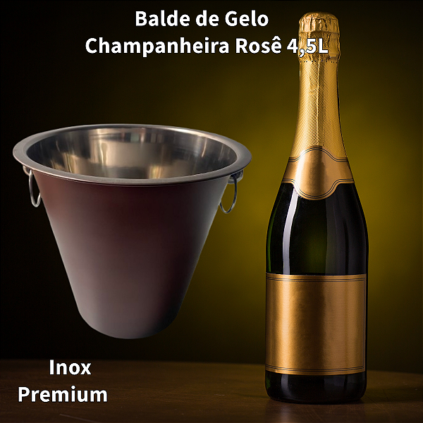 Balde Para Gelo e Champanhe 4,5L em Aço Inox Marrom Escuro – Elegância e Funcionalidade em um Só Produto!