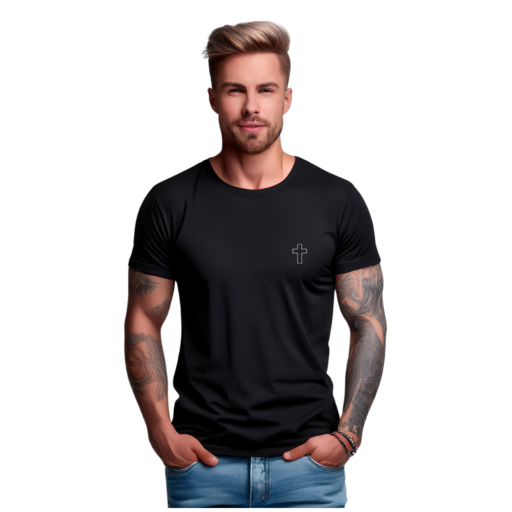 Camiseta Algodão Masculina - Cruz