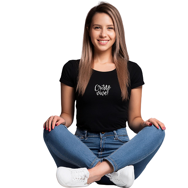 Camiseta Algodão Feminina - CRISTO VIVE