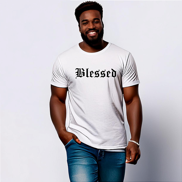 Camiseta Algodão Masculina - BLESSED