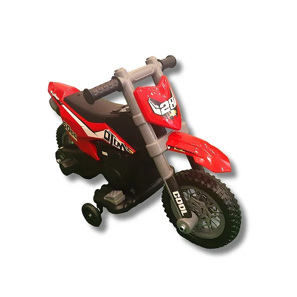 Mini moto eletrica cross 6V vermelha - importway