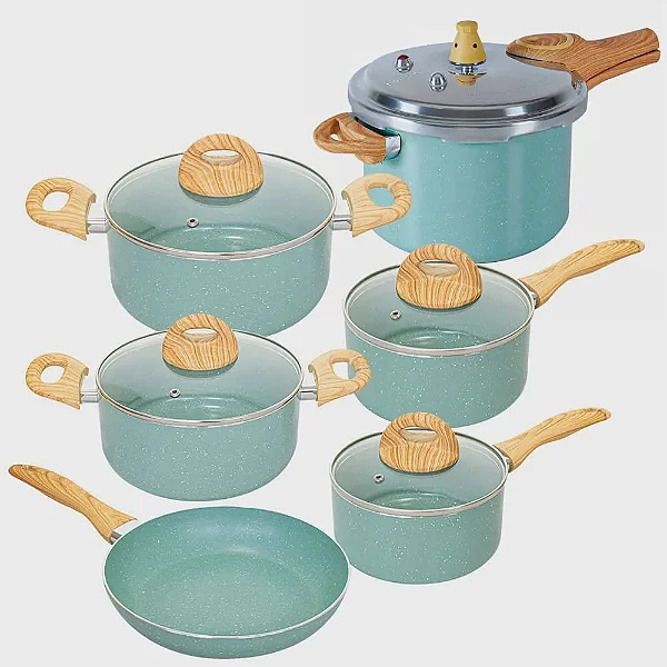 Jogo de Panelas de Indução Com Panela de Pressão CeramicLife Botanika 6 Peças - Brinox