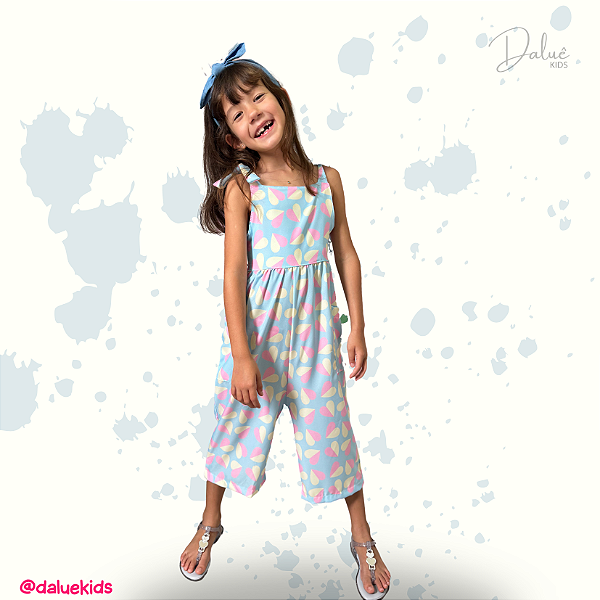 MACACÃO INFANTIL MENINA CORAÇÕES