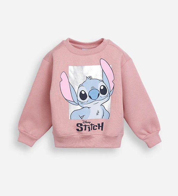 Blusão Moletom Stitch Rosa