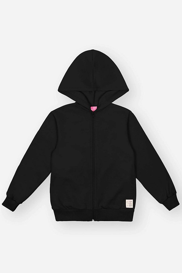 Jaqueta Infantil Menina Básica Preta