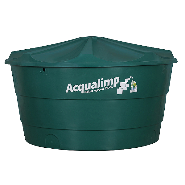 Caixa d'água verde 1000L protegida acqualimp