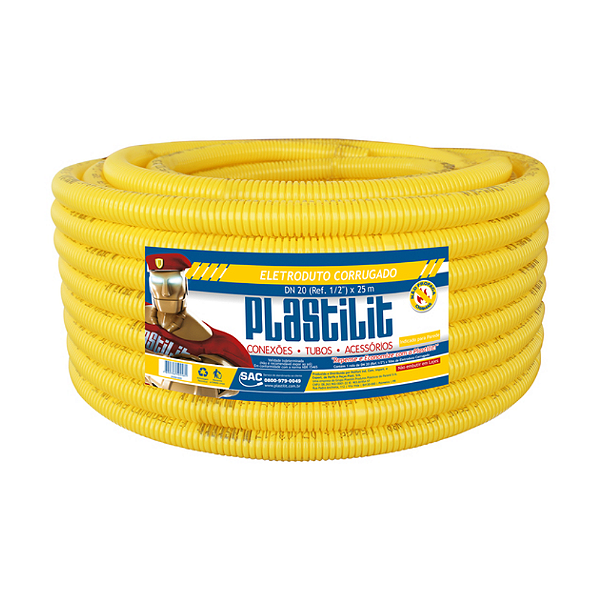 Conduite eletroduto corrugado leve 1  25 m plastilit